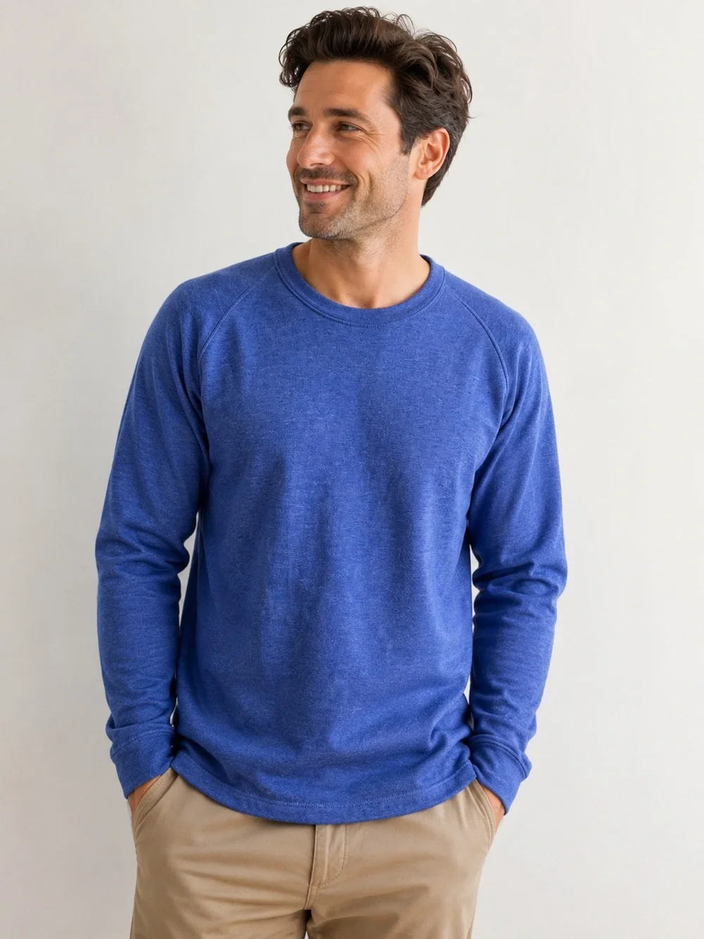 Banana Republic Men’s Long Sleeve Crewneck Shirt Royal Blue Unisex SZ S